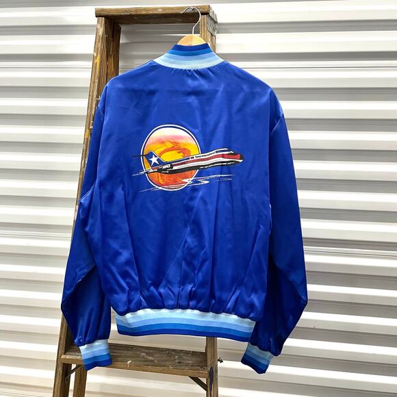 80s Texas International Airplane Swinsgter Bomber VTG Jacket - Picture 1 of 4